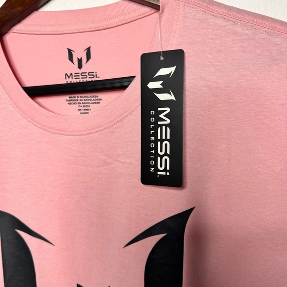 Messi authentic logo soccer player pink Tshirt size XL NWT - Picture 4 of 8
